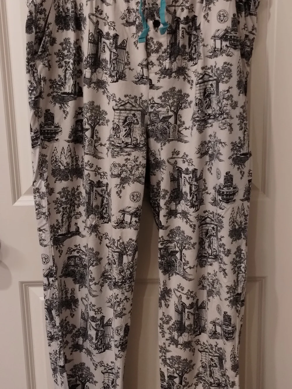 Black & White Haunted Mansion Toile Lounge Pants - Picture 2 of 2